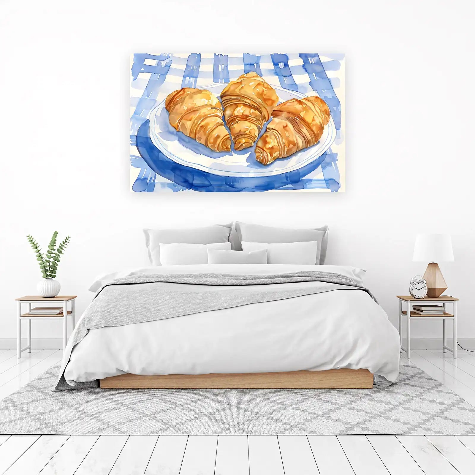 Fresh Croissants Watercolor Art Wall Art