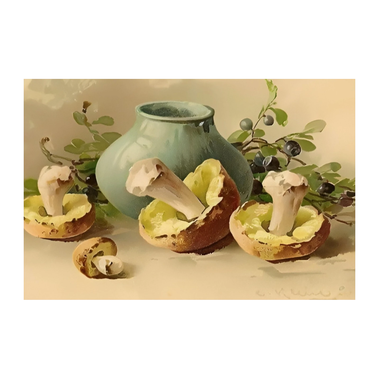 Vintage Mushroom Still Life Wall Art