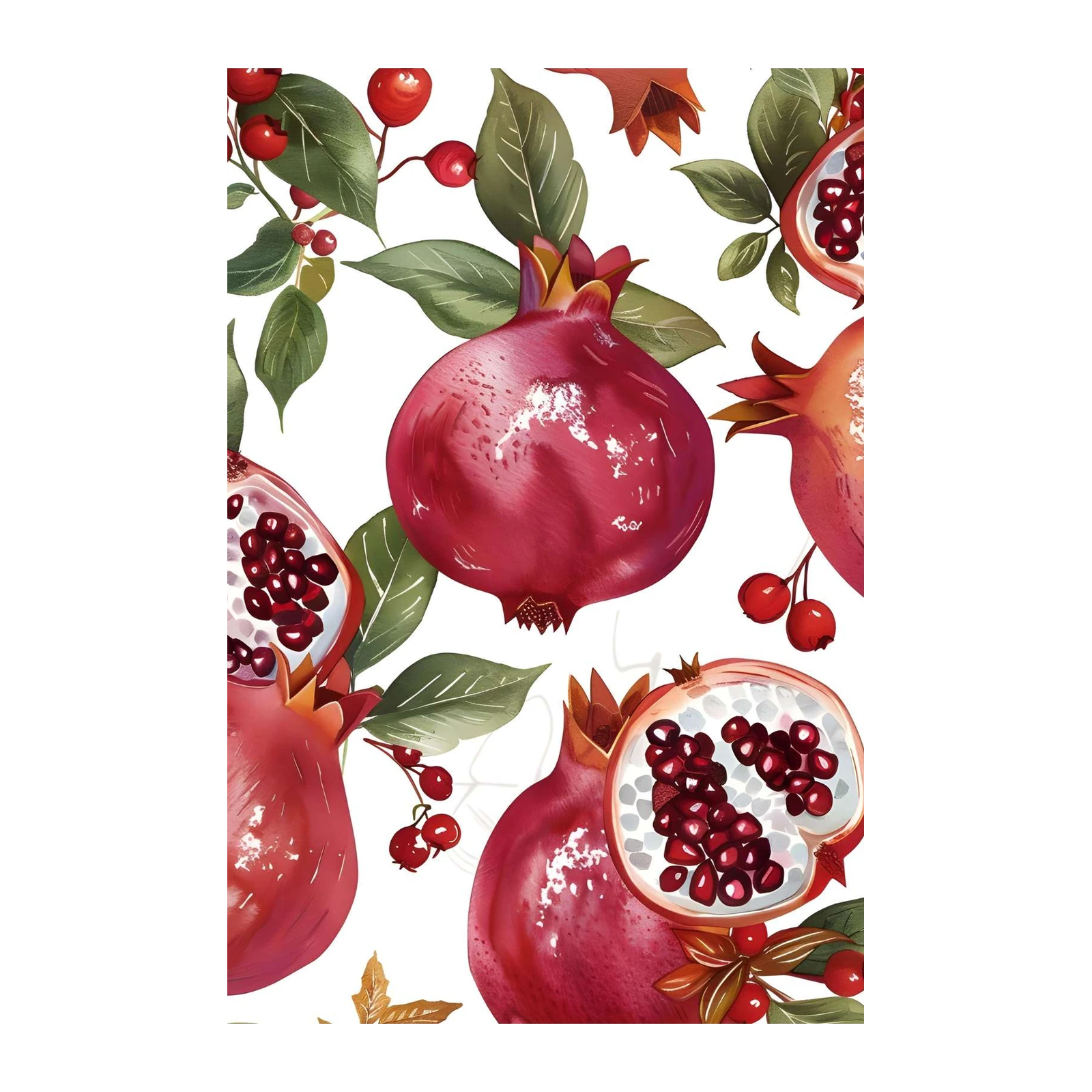 Vibrant Pomegranate Botanical Wall Art