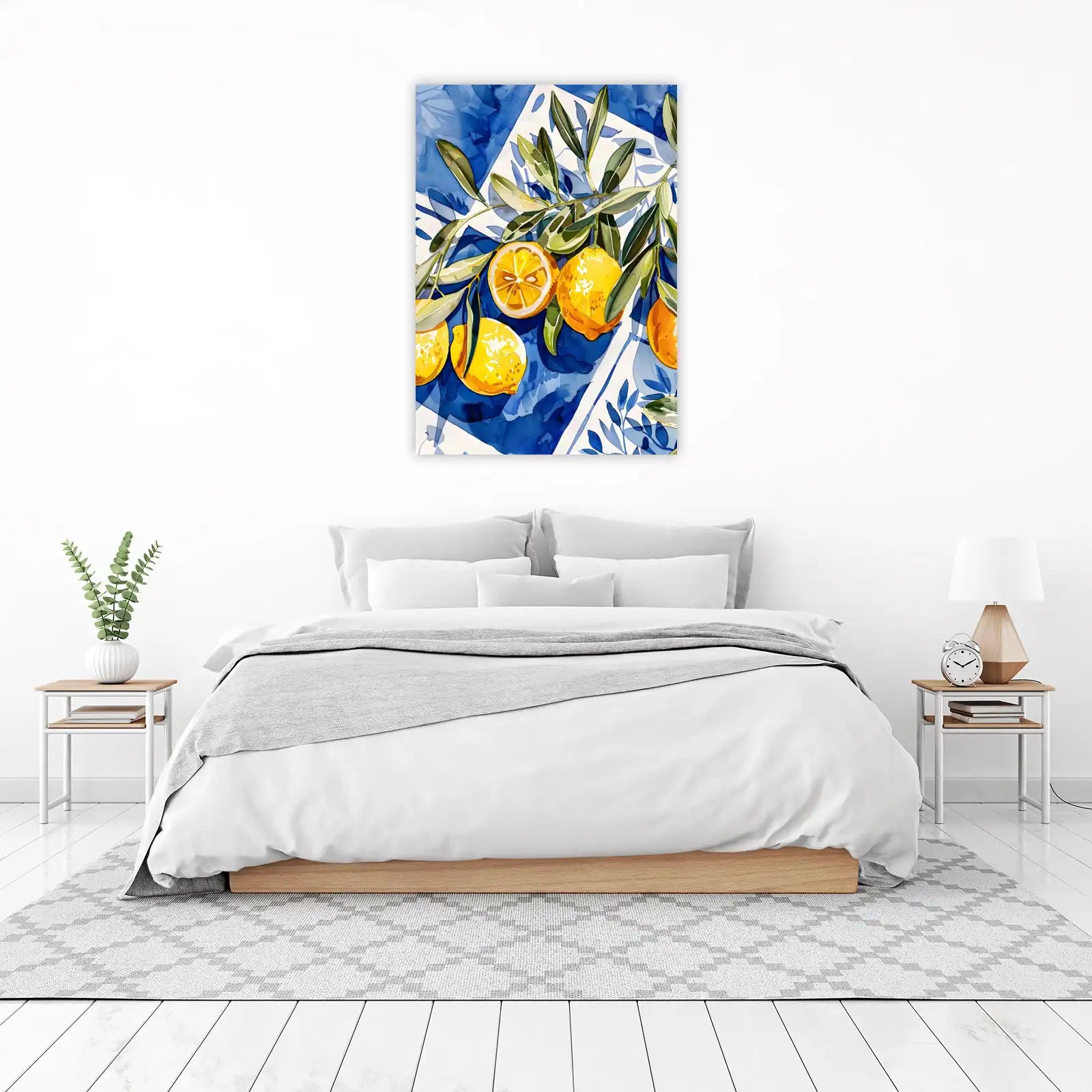 Vibrant Lemon & Olive Branch Wall Art