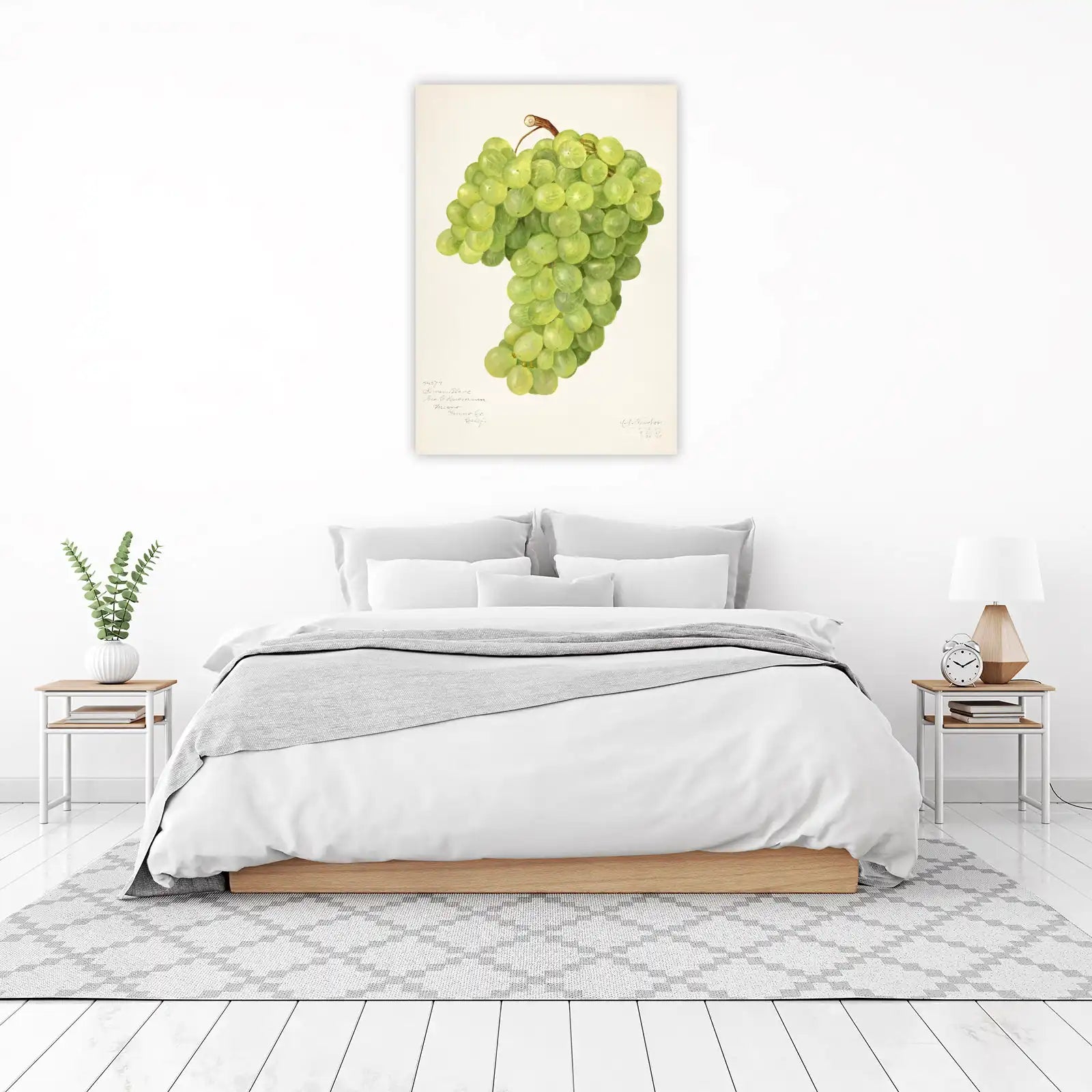Vibrant Green Grapes Botanical Art Wall Art