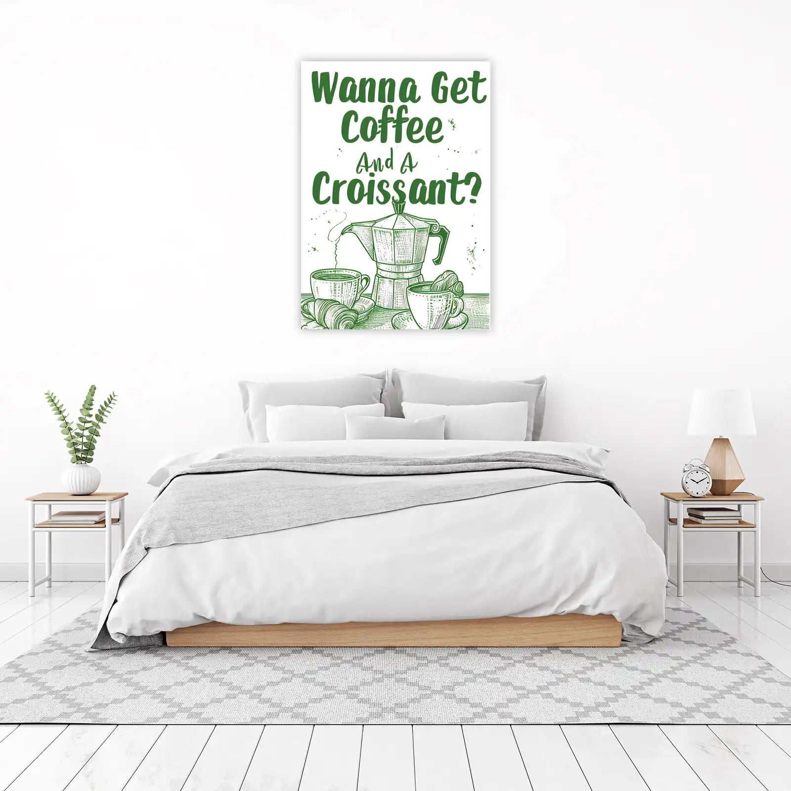 Coffee & Croissant Quote Wall Art