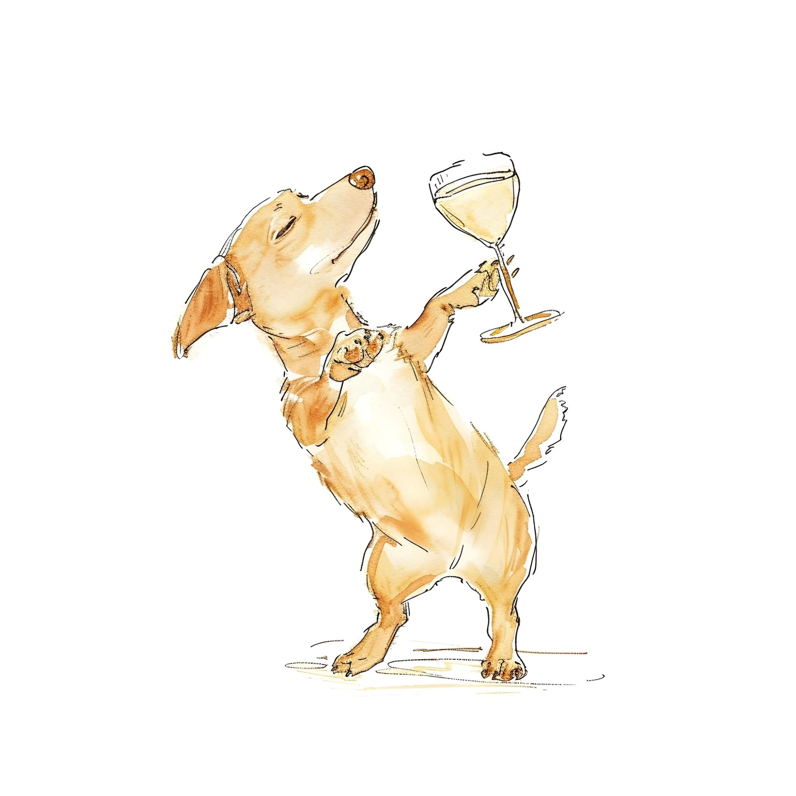 Charming Dog Toasting with Wine Wall Art