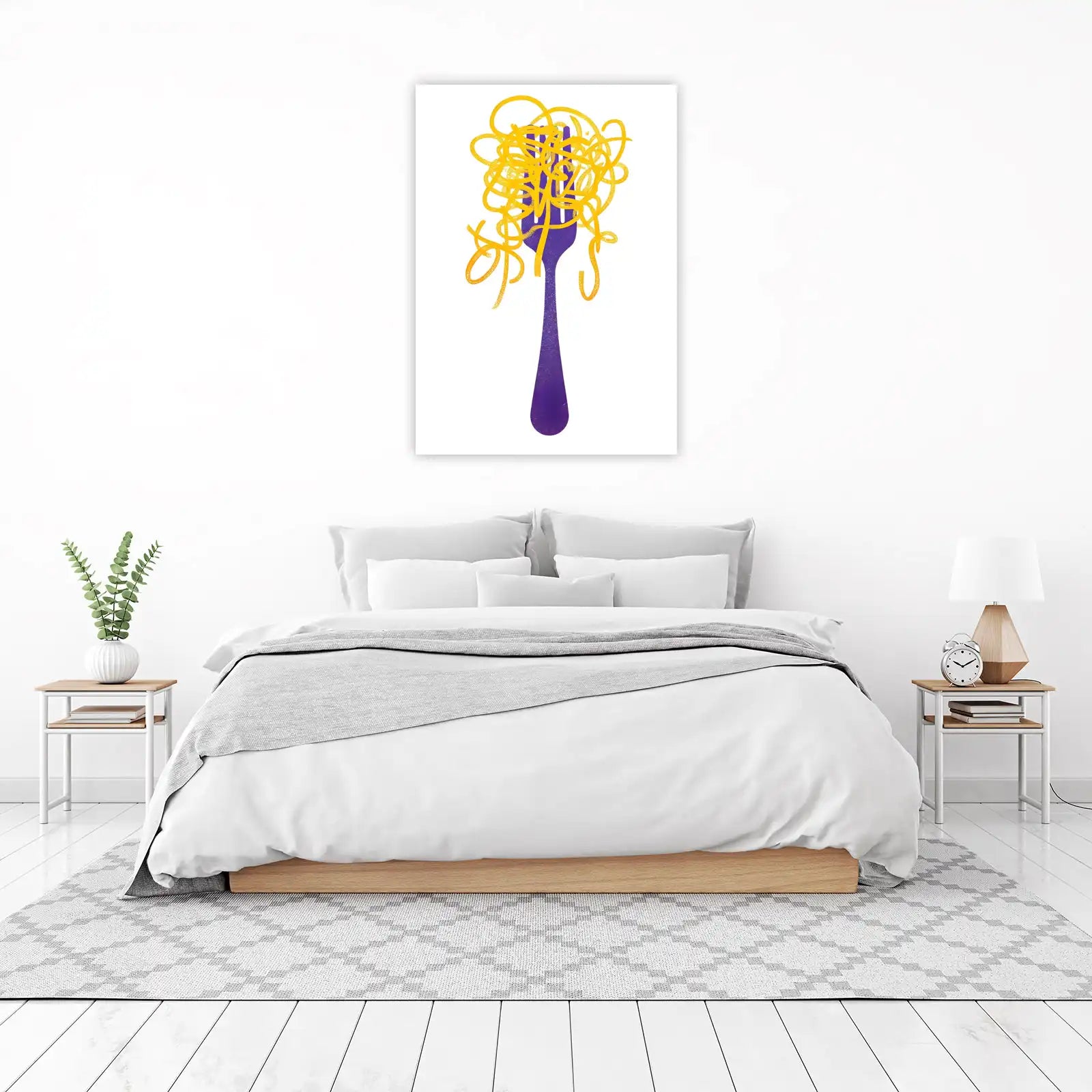 Playful Pasta Fork Art Wall Art