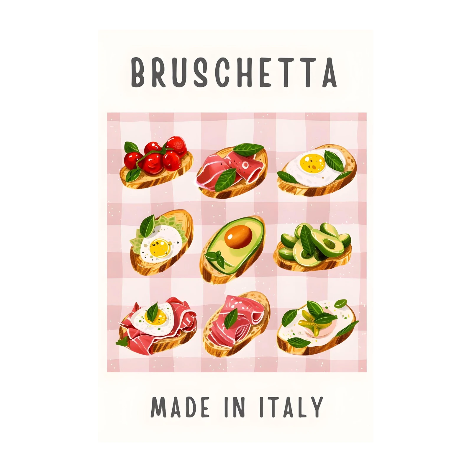 Artisan Bruschetta Bites Kitchen Wall Art