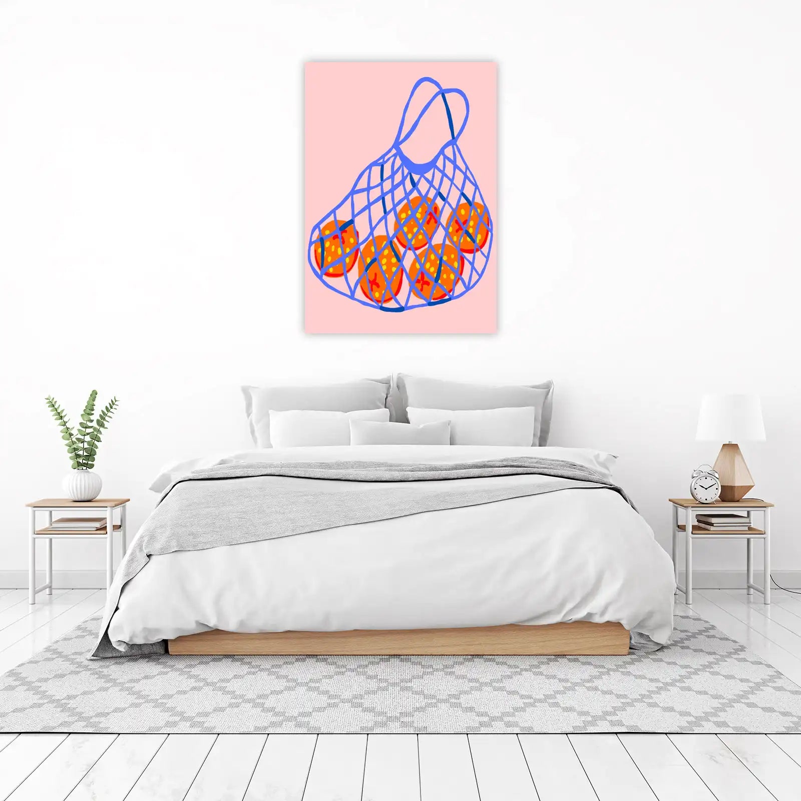 Vibrant Orange Net Bag Wall Art