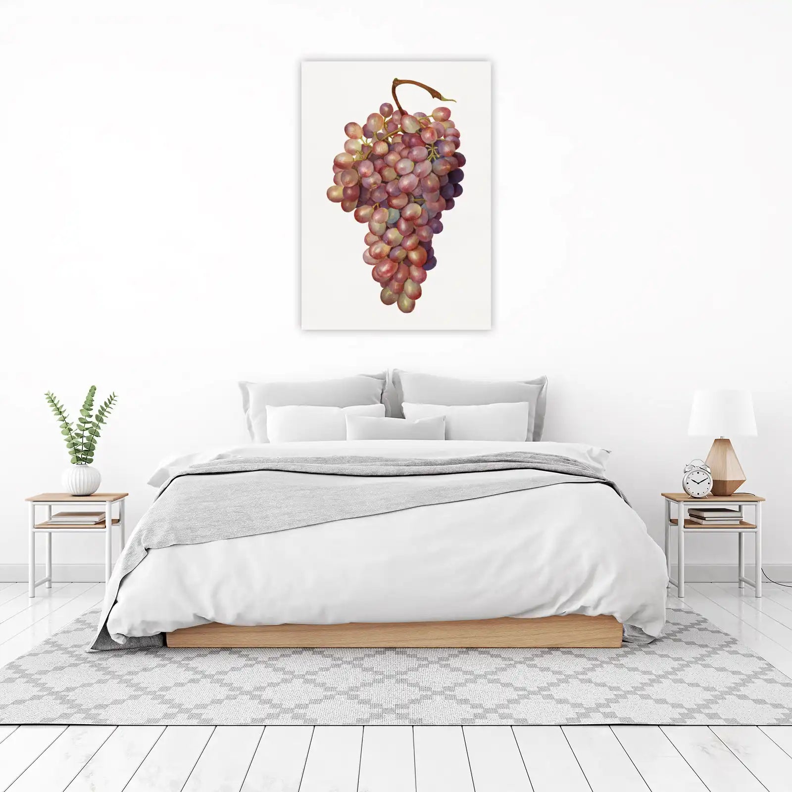 Vibrant Red Grapes Botanical Art Wall Art