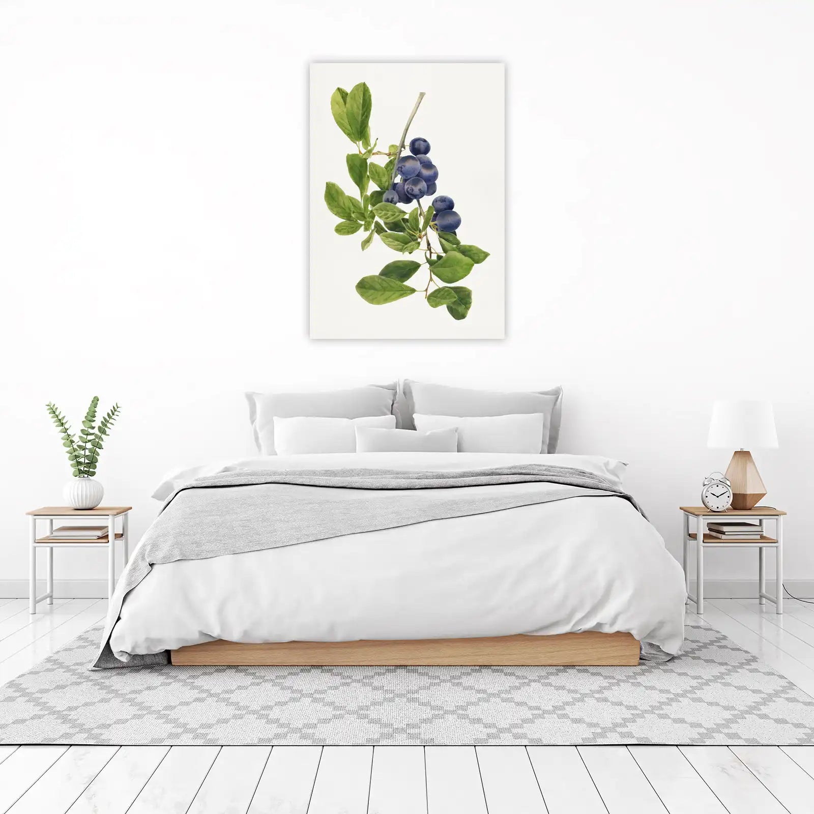 Vintage Botanical Blueberry Branch Wall Art