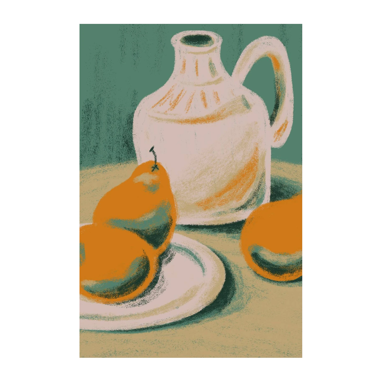 Vibrant Pear Still Life Wall Art