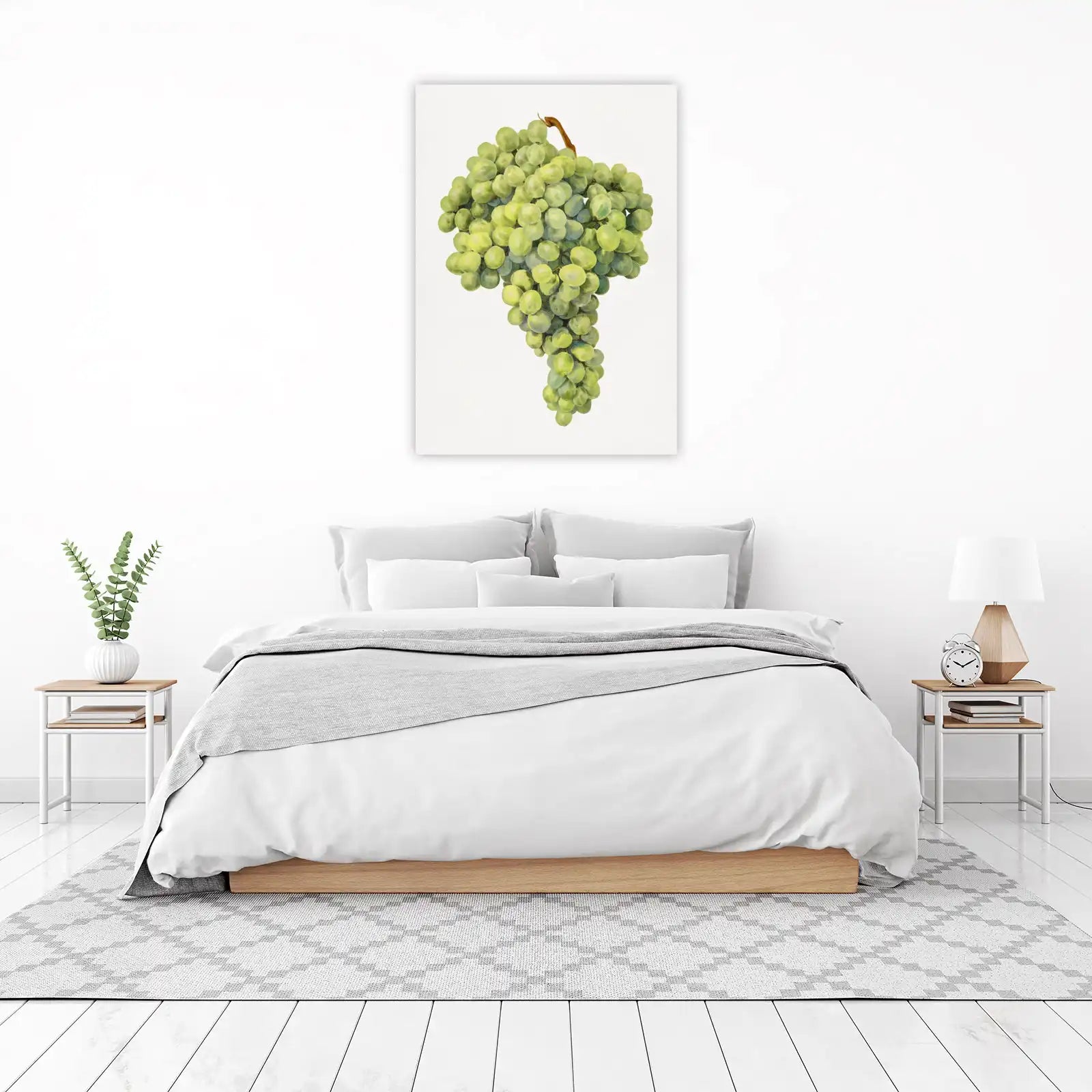Vibrant Green Grapes Still Life Wall Art