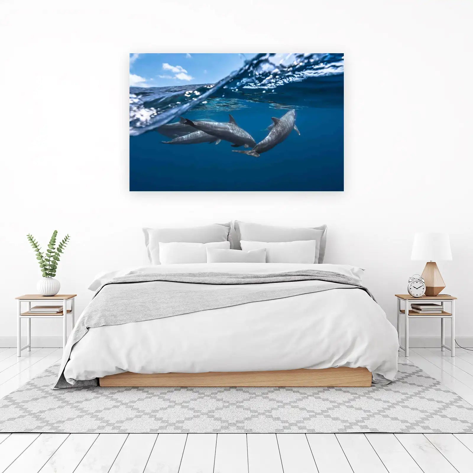 Majestic Dolphin Pod Ocean Art Wall Art