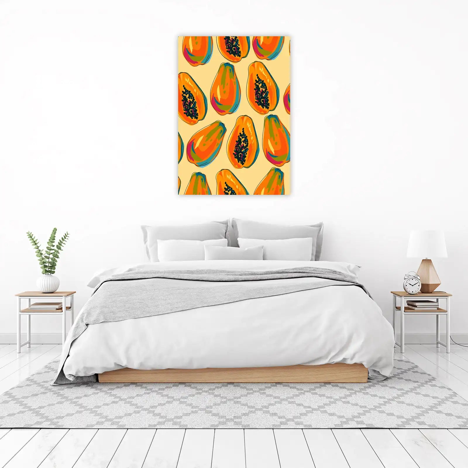 Vibrant Papaya Pattern Wall Art