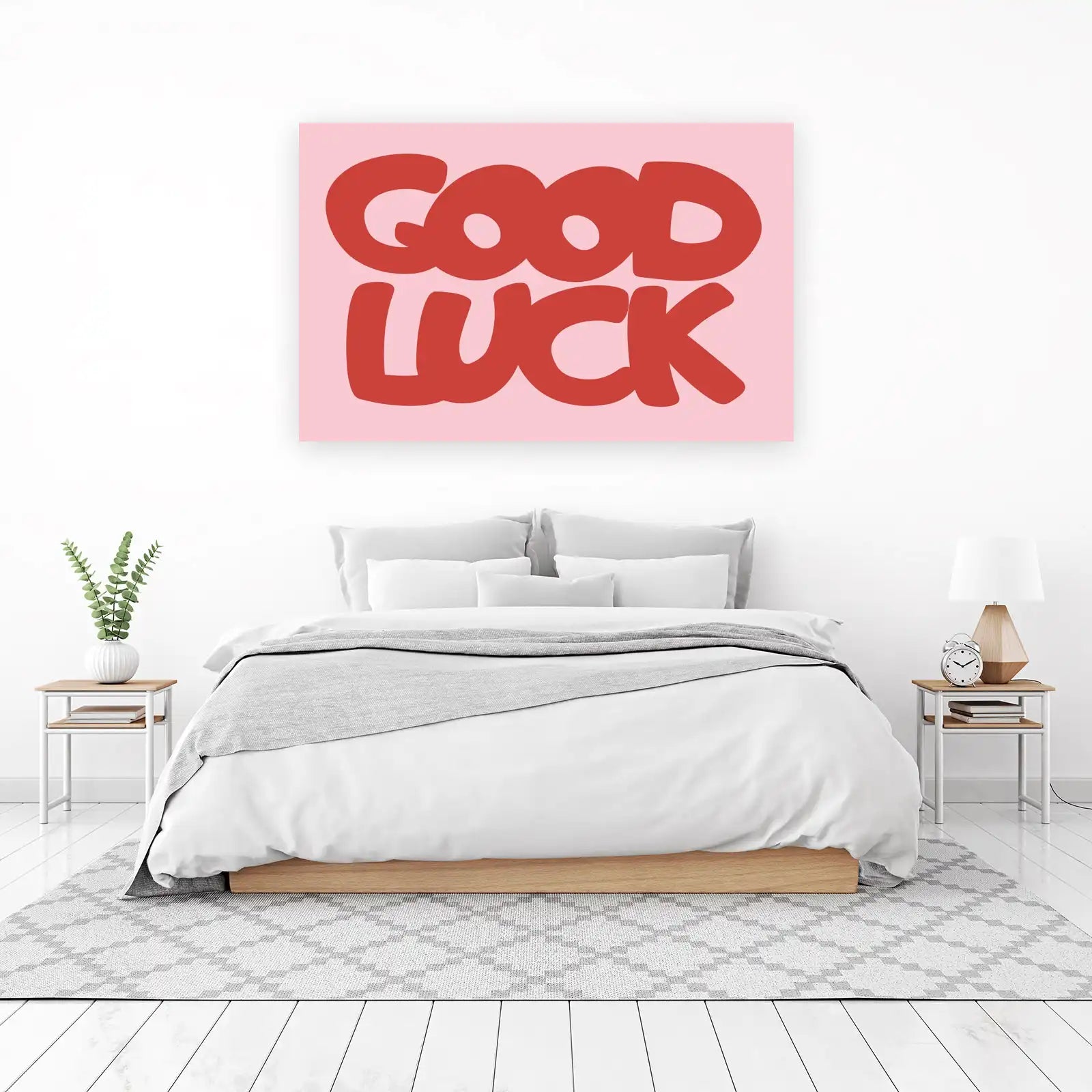 Retro "Good Luck" Bold Typography Wall Art