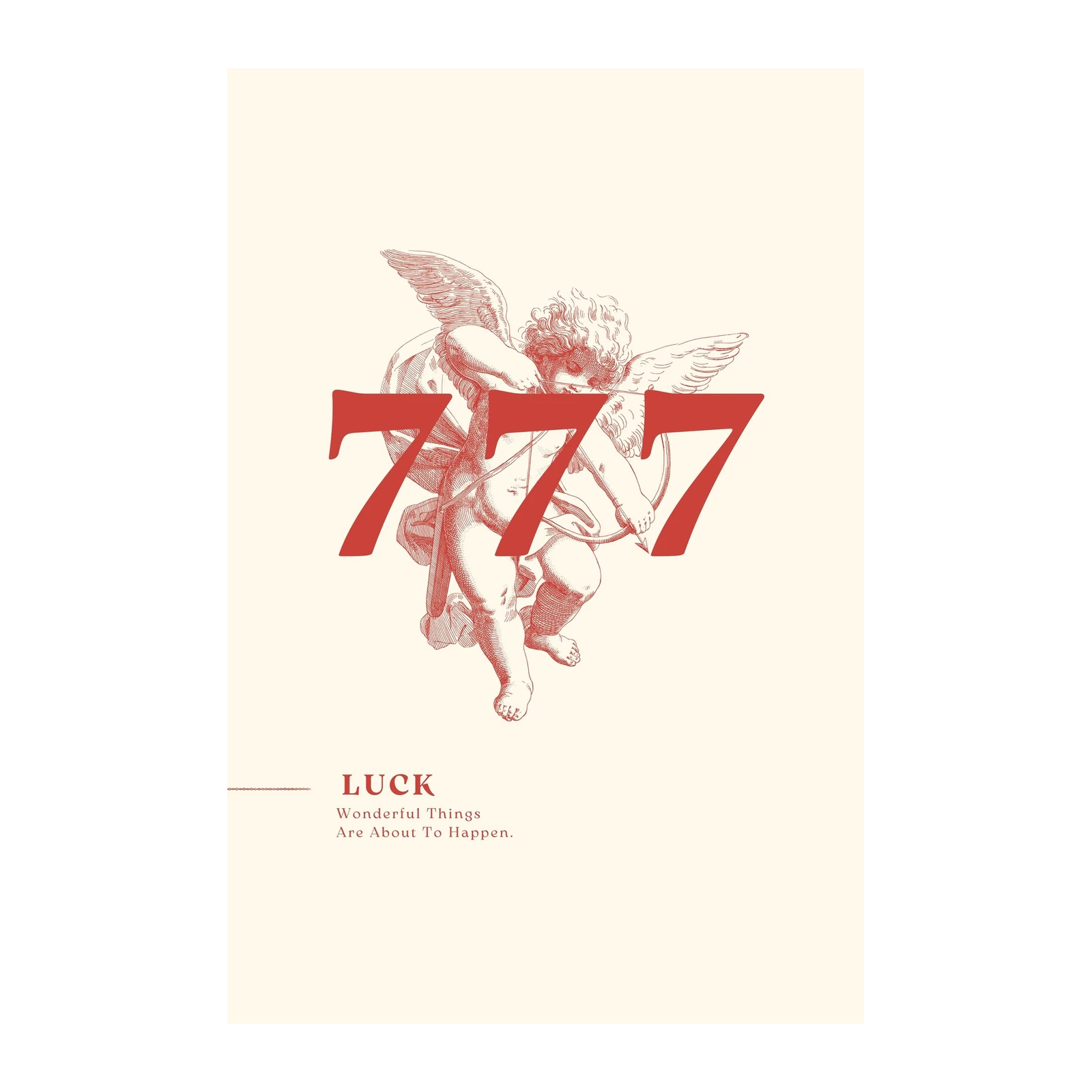 Angelic 777 Luck Red & Cream Wall Art