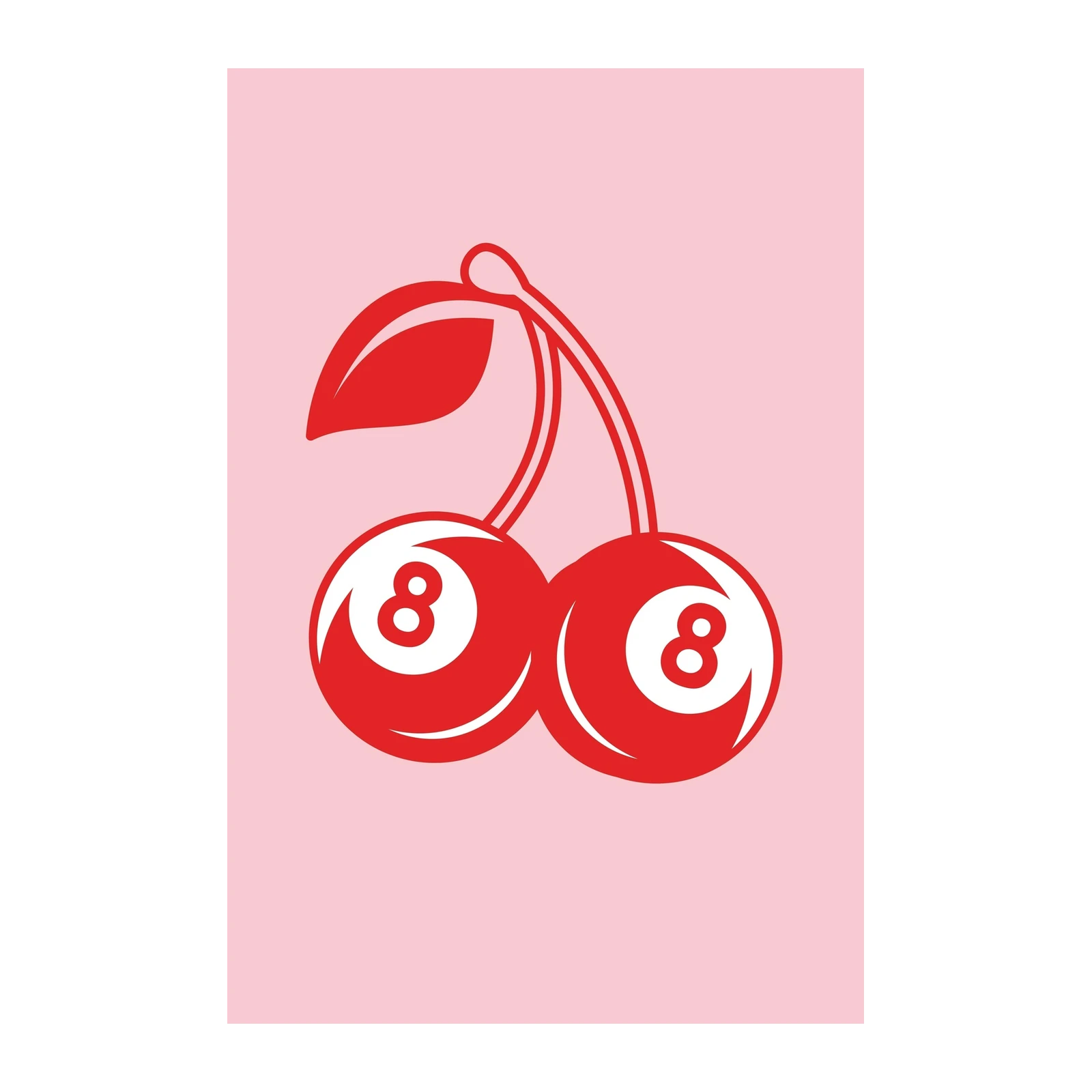 Retro Cherry Pool Ball Wall Art