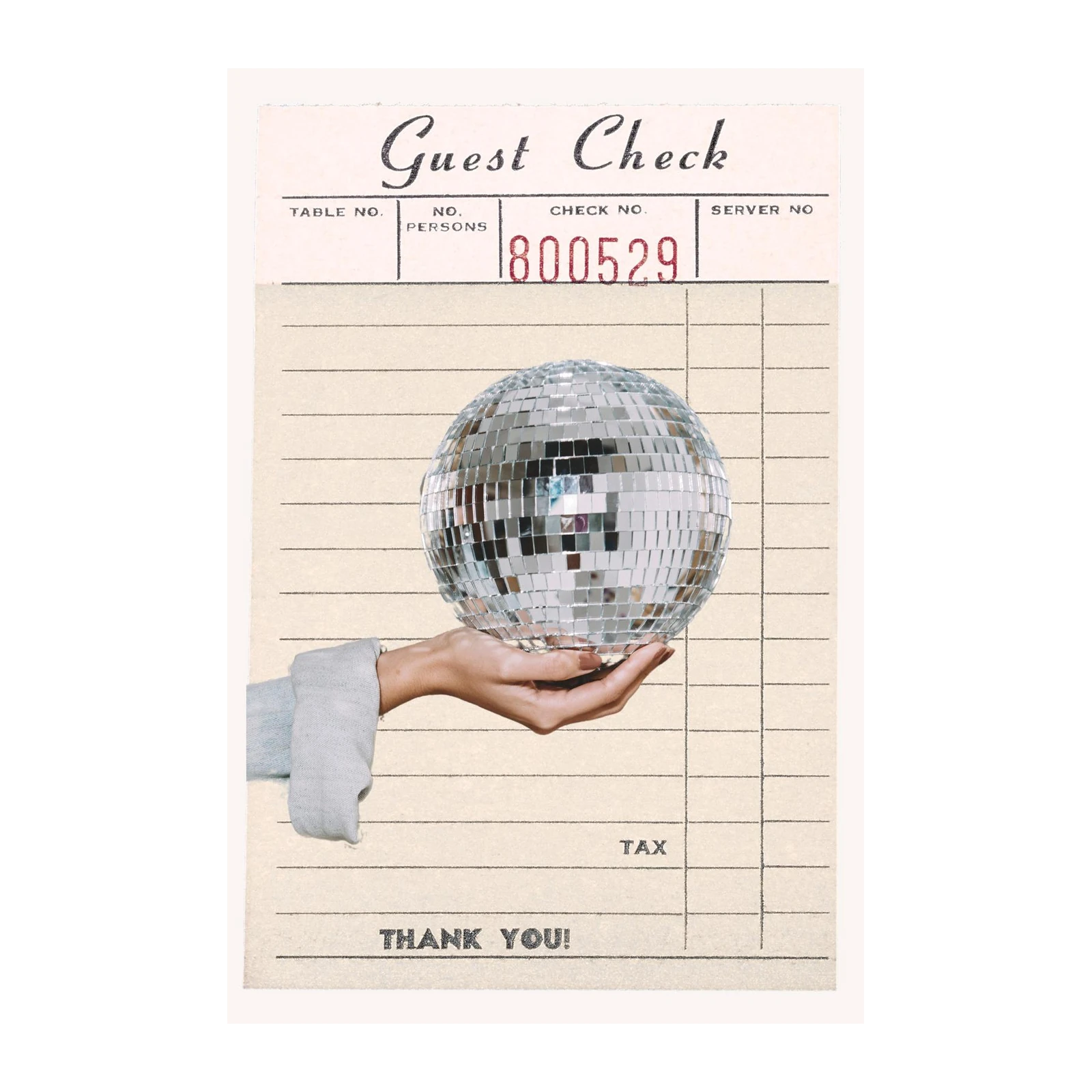 Disco Ball Guest Check Wall Art