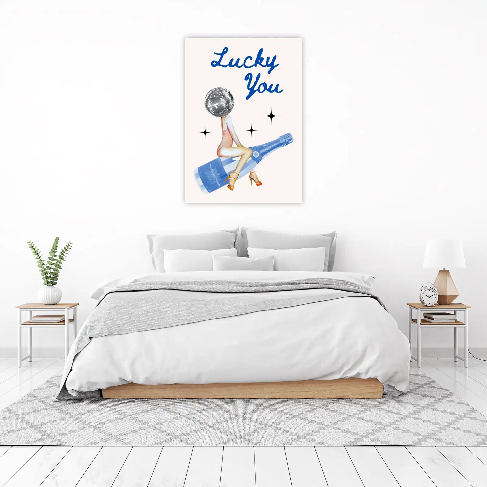 Lucky You Disco Ball Champagne Wall Art