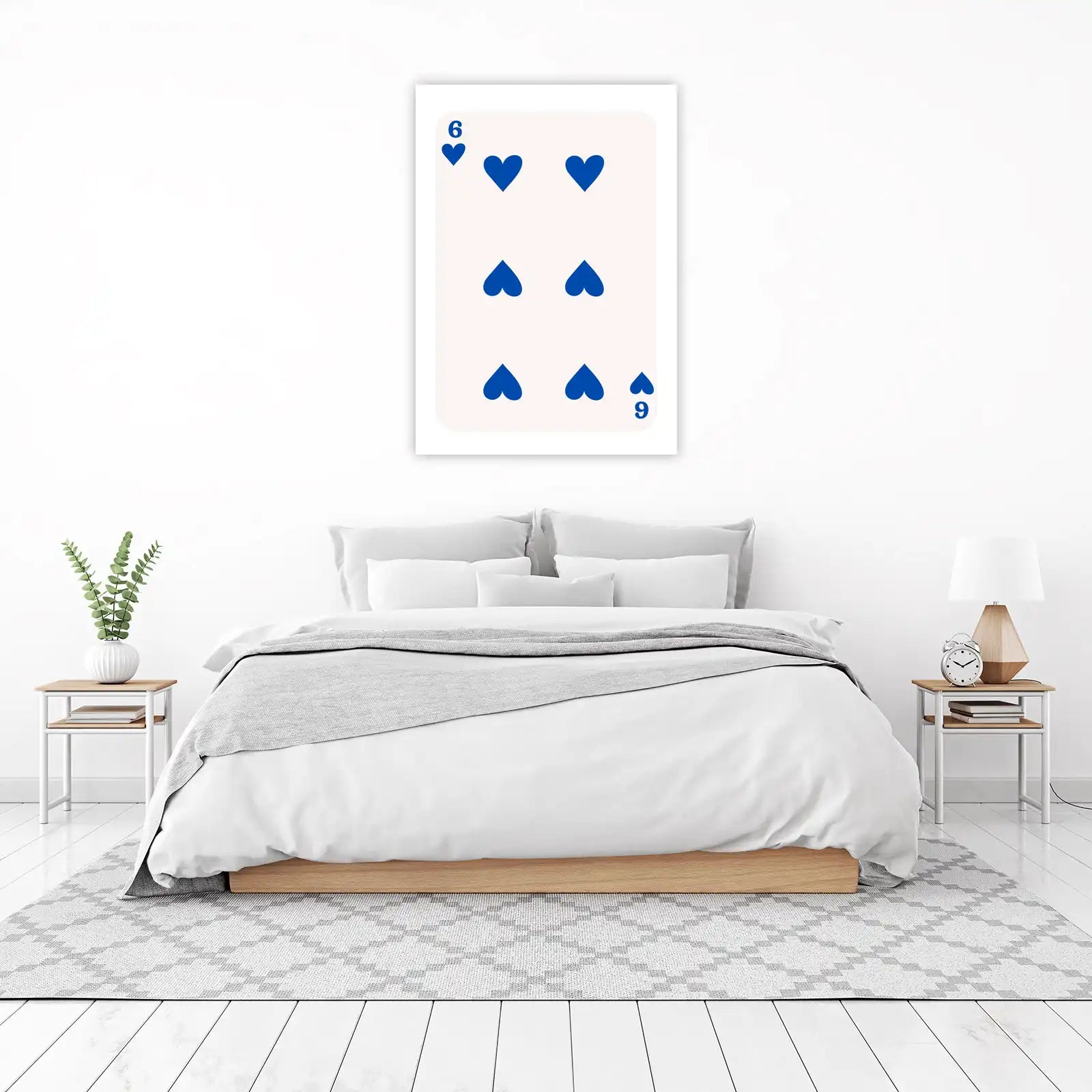Blue Hearts Six Playing Card Wall Art