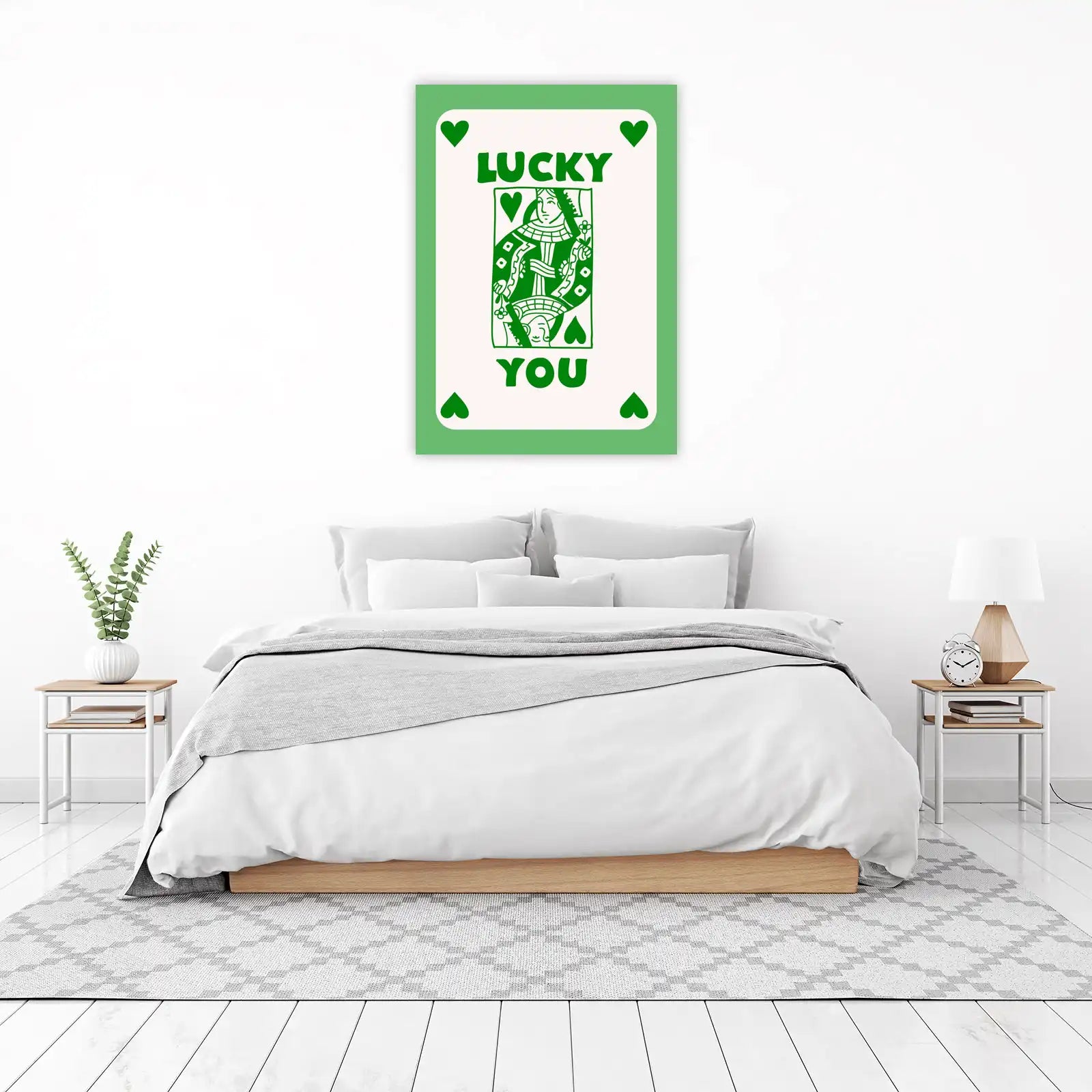 Lucky Queen of Hearts Playing Card Wall Art