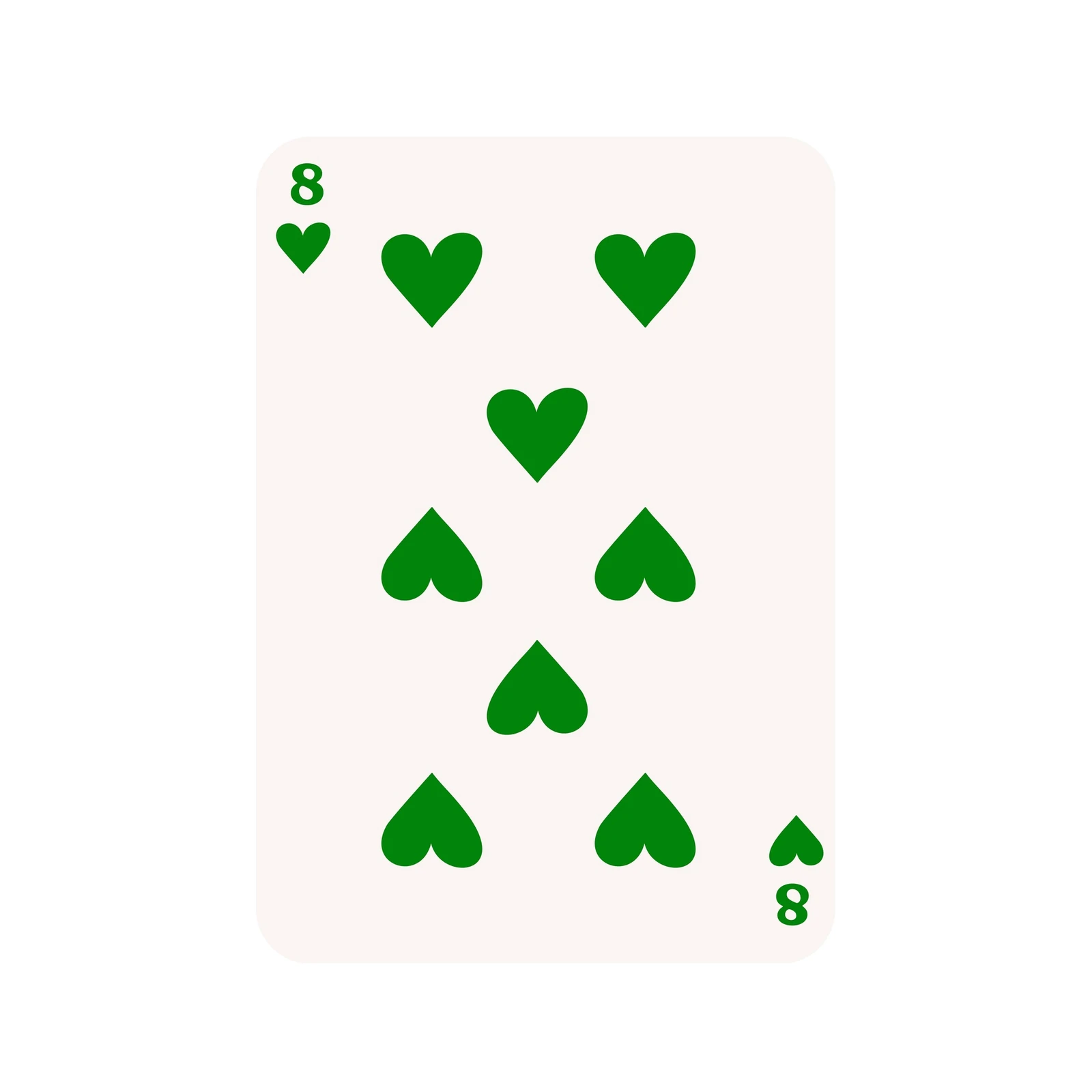 Vibrant Green 8 of Hearts Wall Art