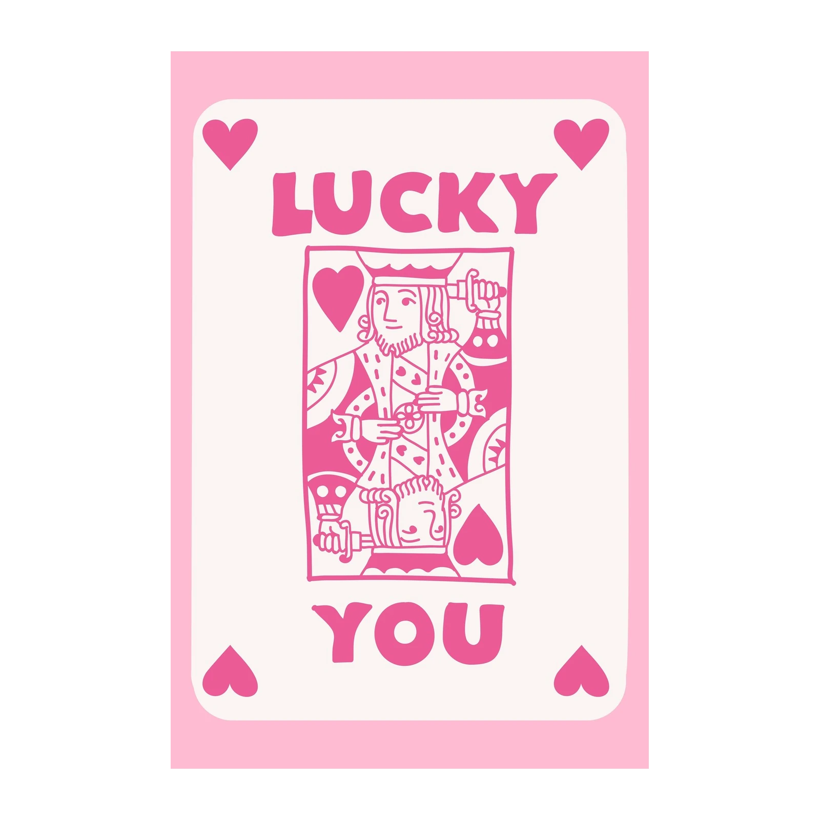 Lucky You Playful King of Hearts Wall Art