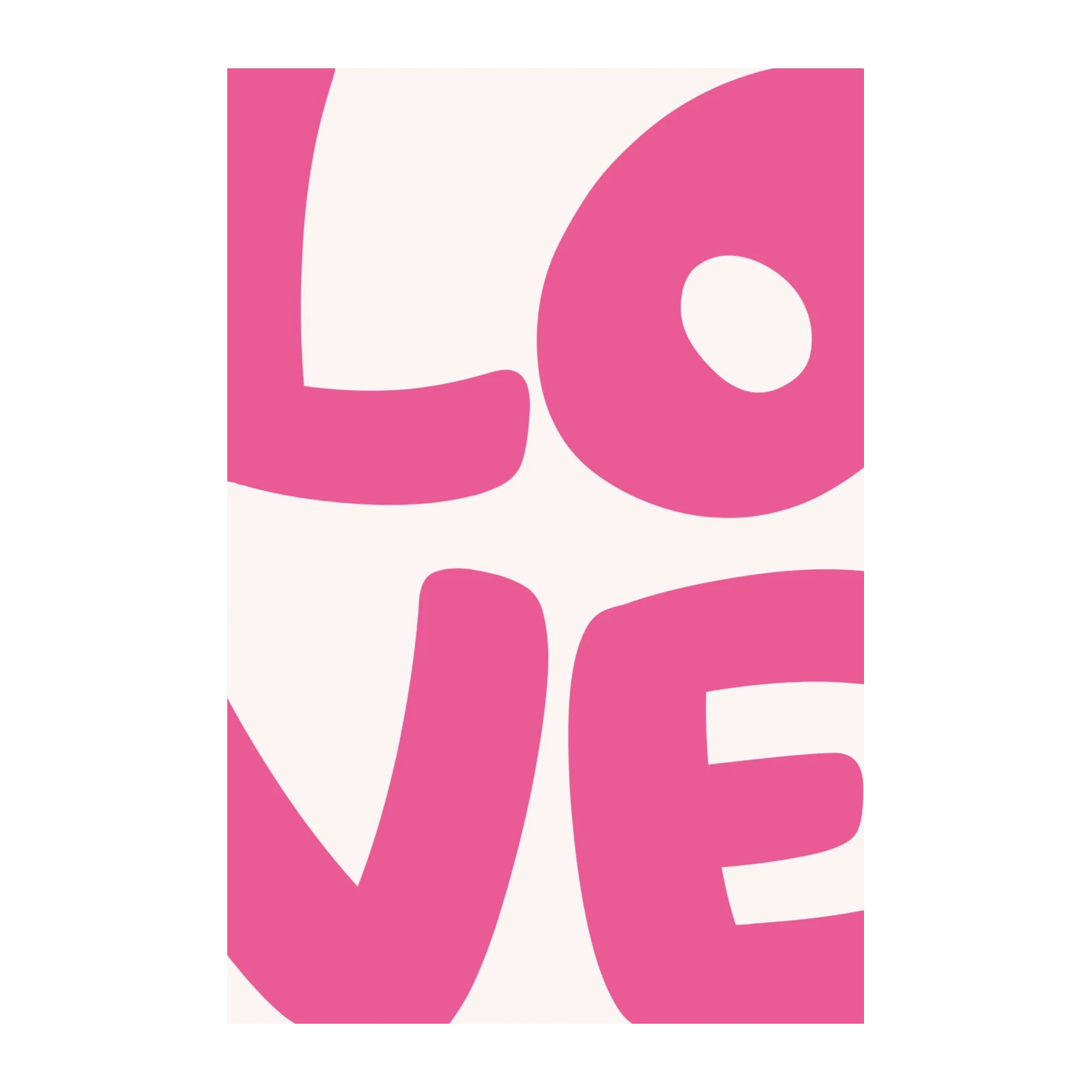 Bold Pink LOVE Typography Wall Art Art
