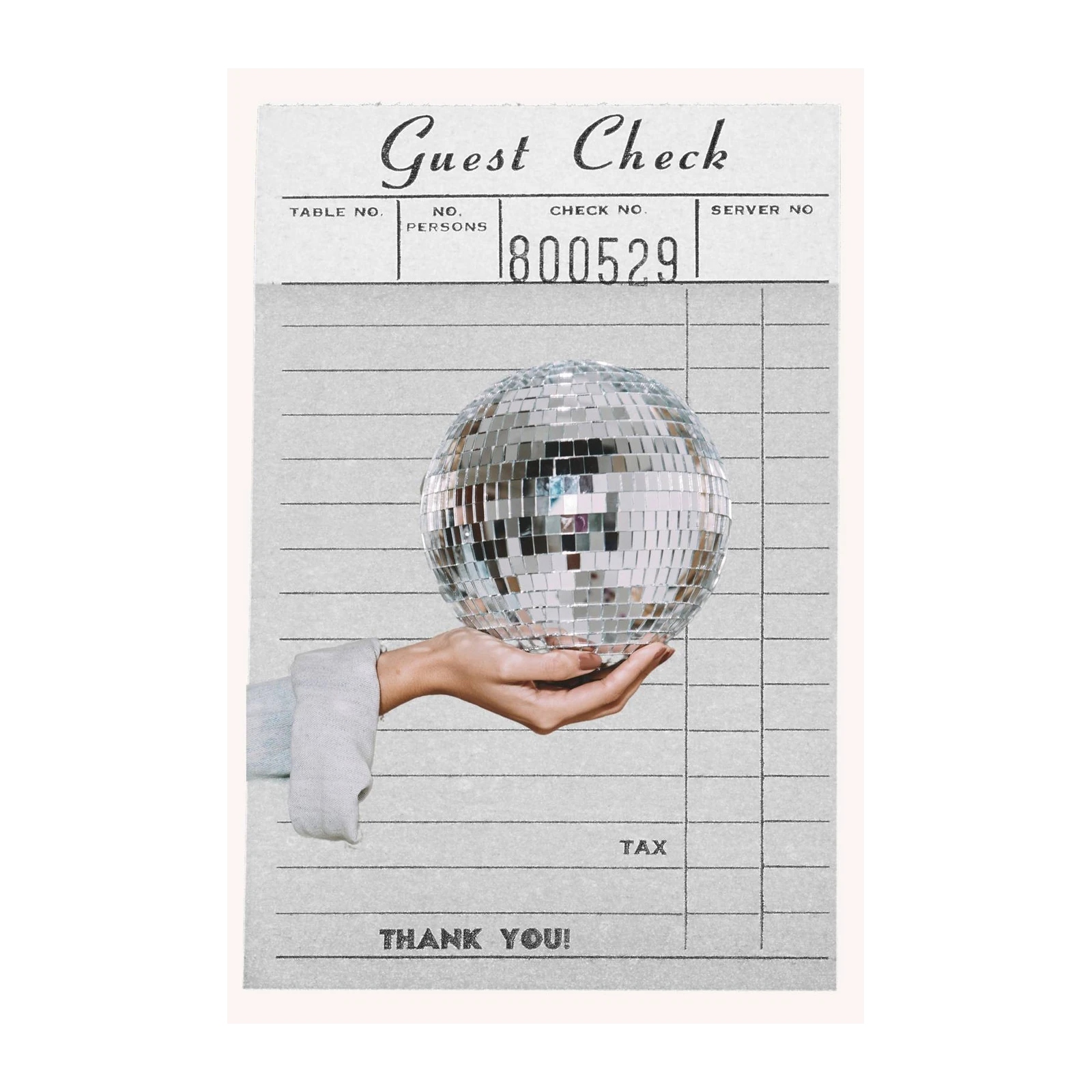 Retro Disco Ball Guest Check Wall Art