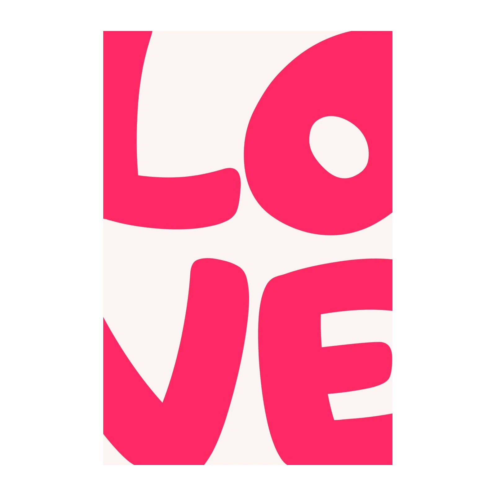 Bold Pink "LOVE" Word Art Wall Art