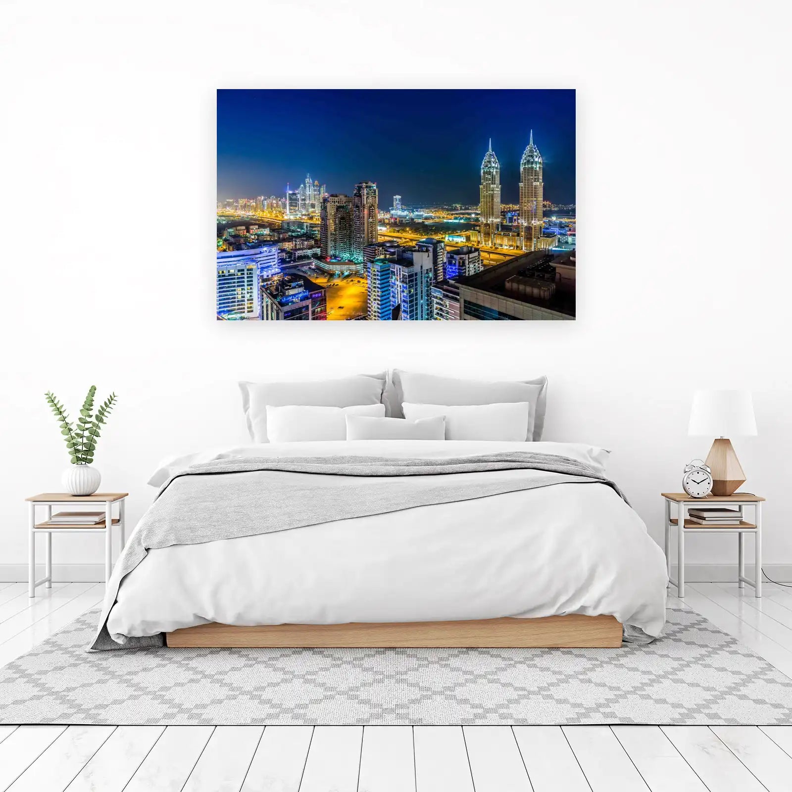 Dubai Skyline Night Cityscape Wall Art