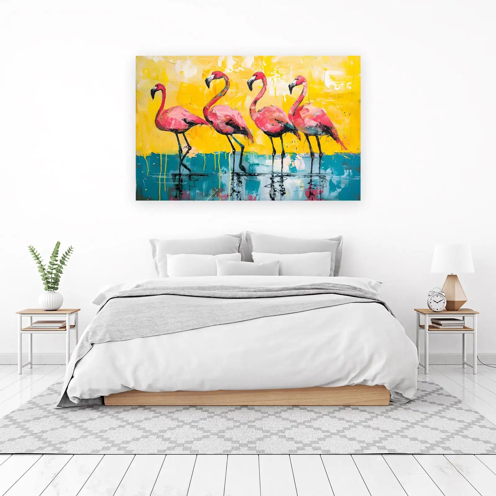 Vibrant Flamingo Flock Wall Art Art