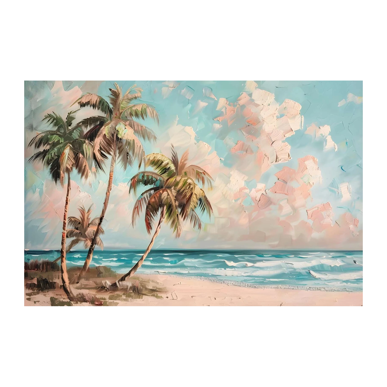Serene Palm Paradise Beach Wall Art