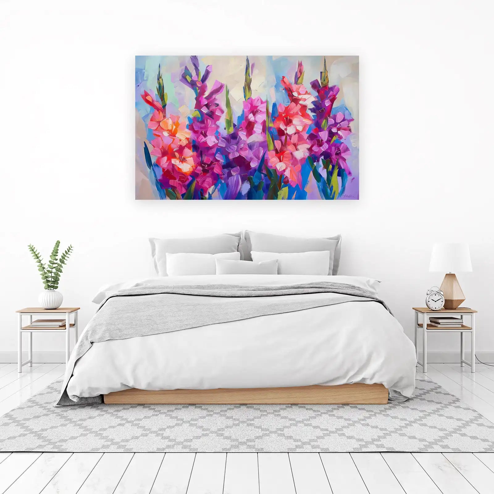 Vibrant Gladiolus Floral Impressionist Wall Art