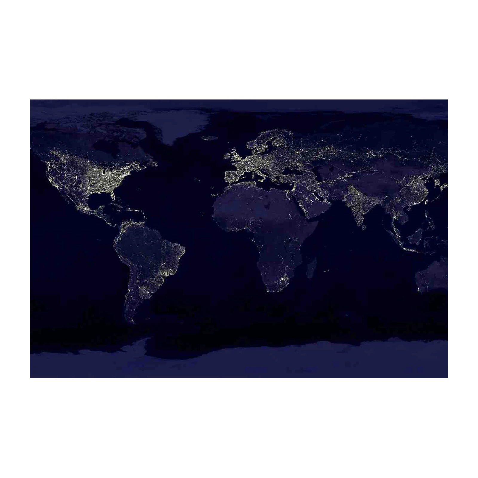 Earth At Night World Map Wall Art