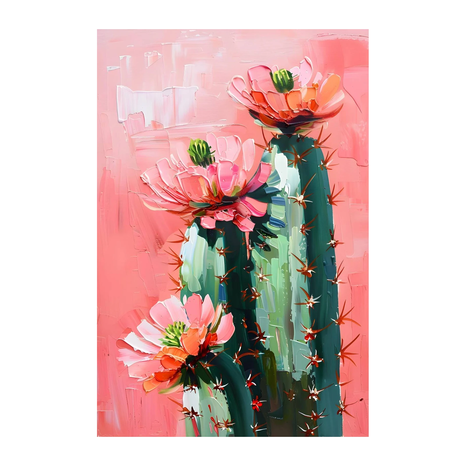 Vibrant Pink Cactus Bloom Wall Art