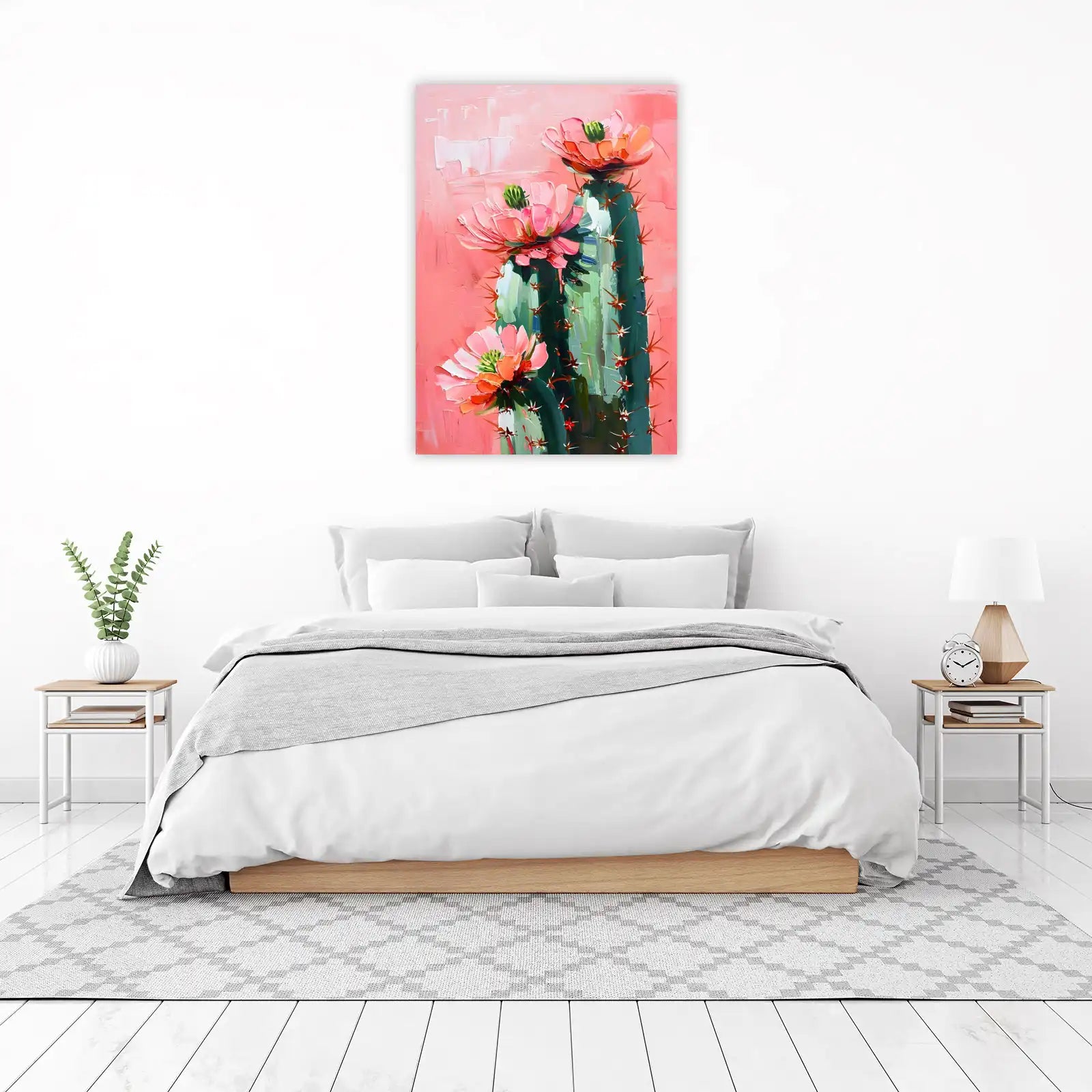 Vibrant Pink Cactus Bloom Wall Art