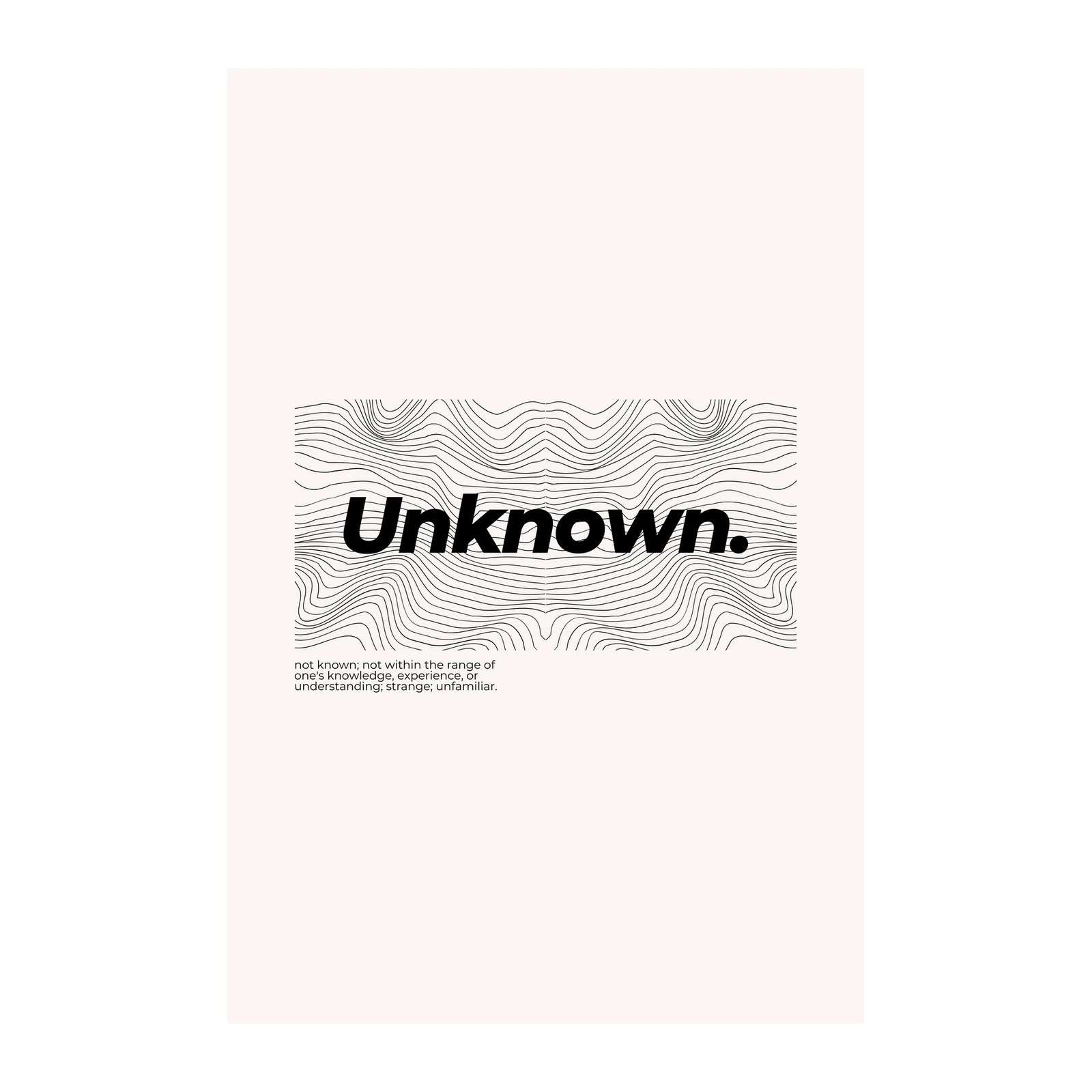 Minimalist "Unknown" Topographic Art Wall Art
