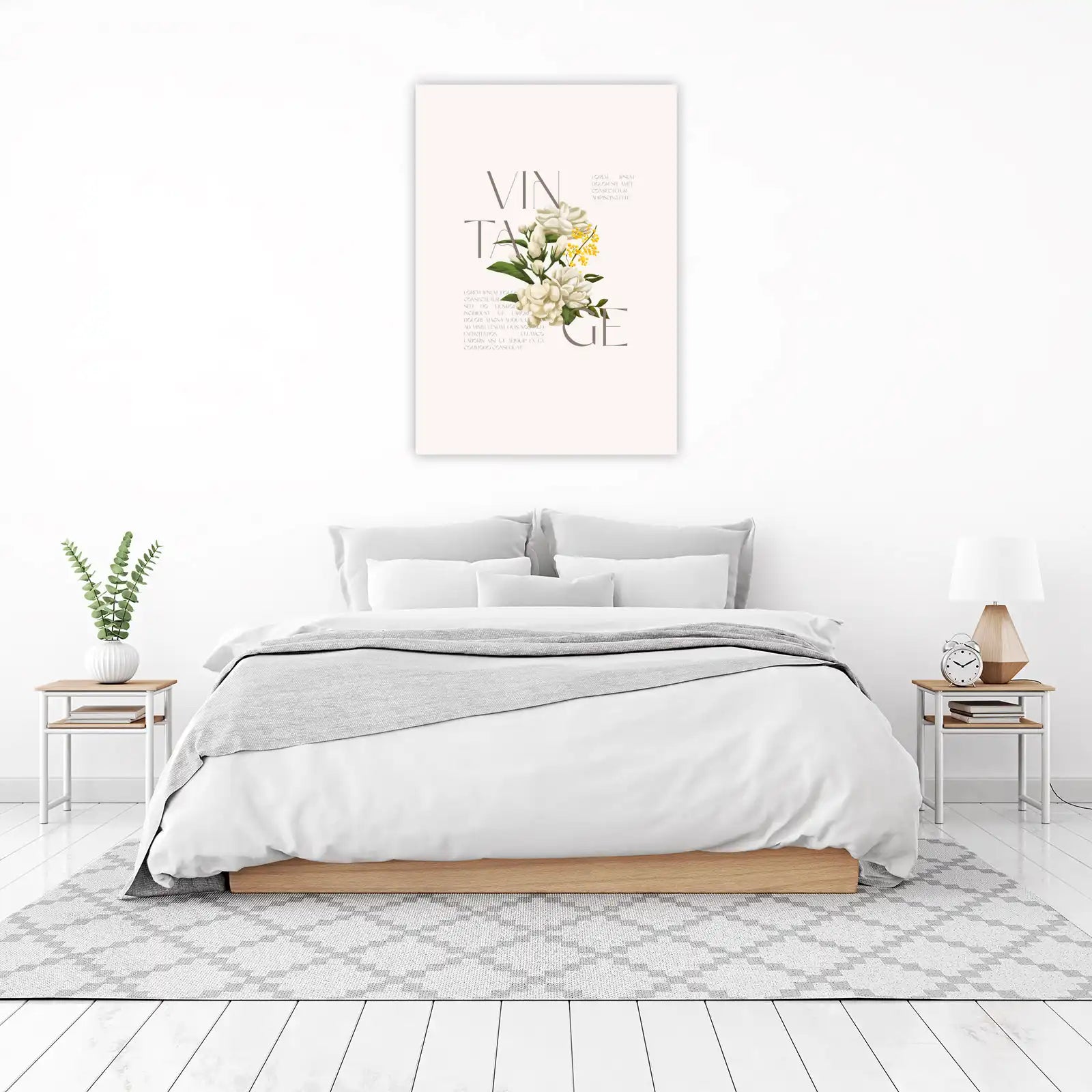Elegant Floral Vintage Typography Wall Art