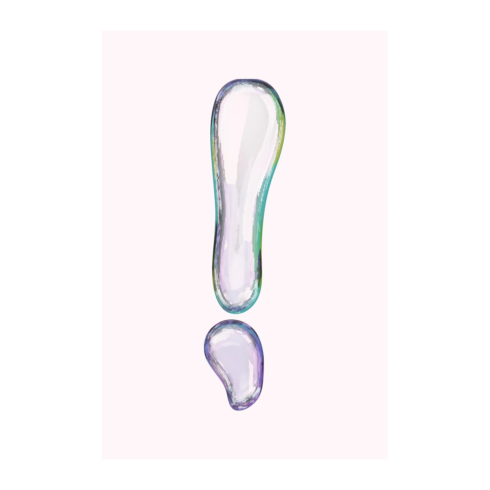 Iridescent Bubble Exclamation Point Wall Art