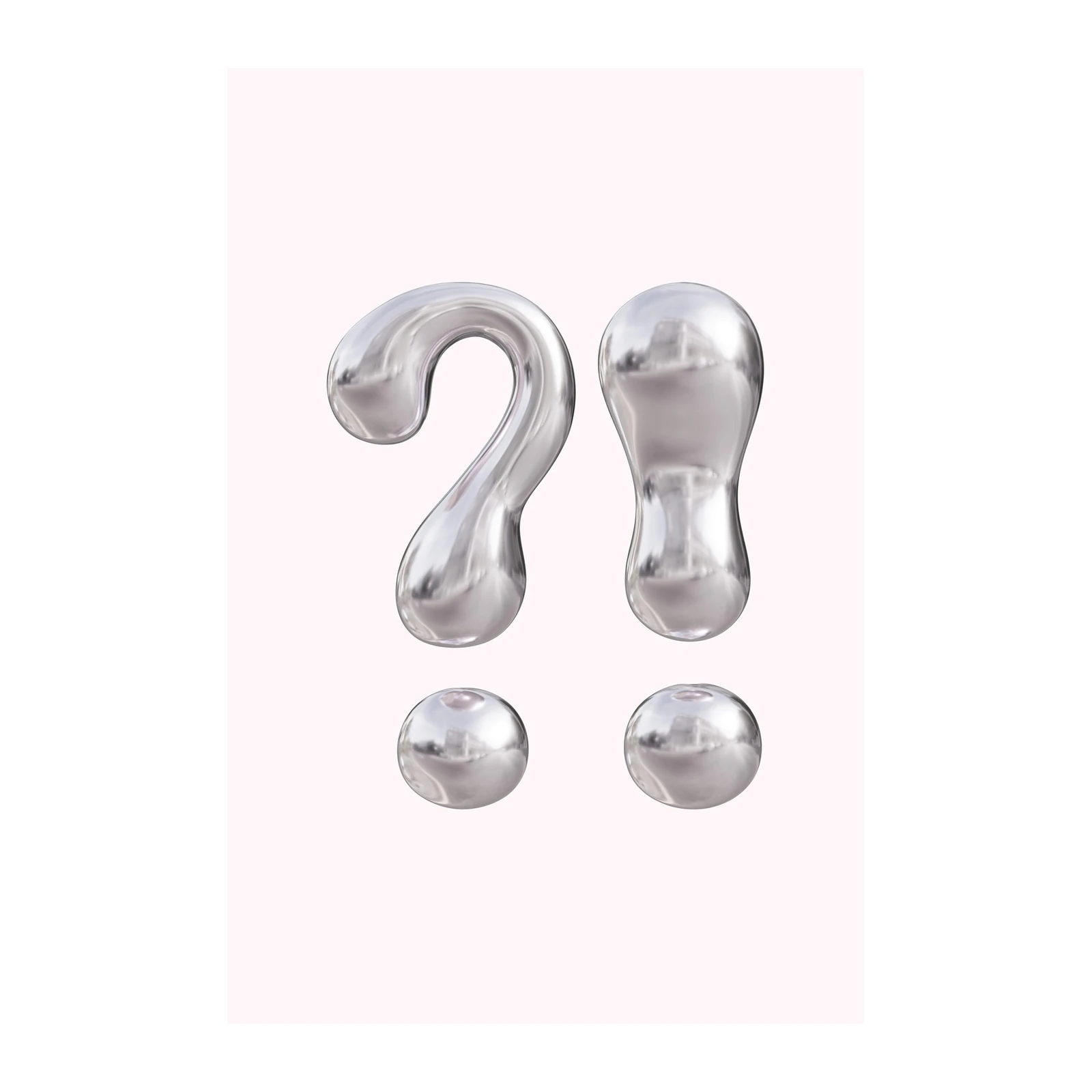 Modern Abstract Silver Question Mark Wall Art