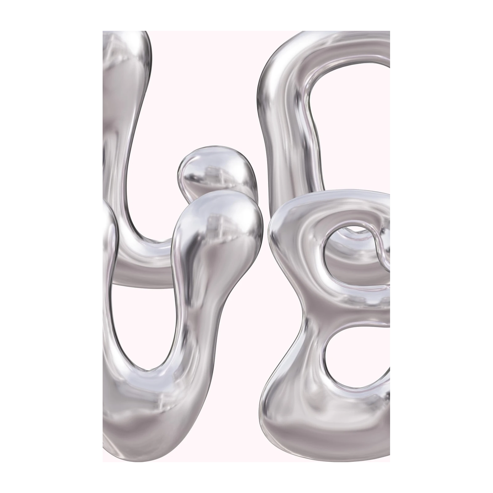 Liquid Silver Flow Abstract Wall Art