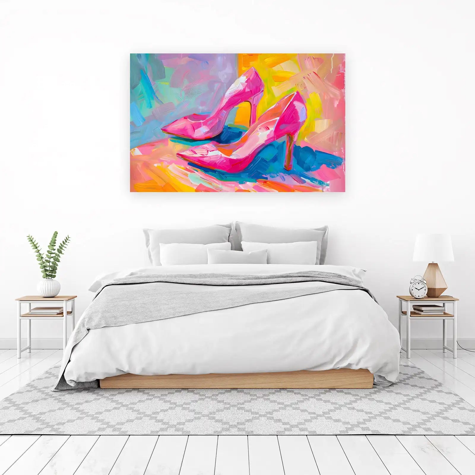 Vibrant Pink Heels Abstract Wall Art Wall Art