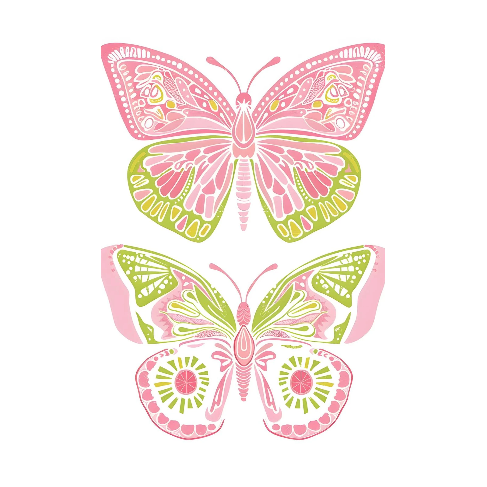 Pink & Green Mandala Butterfly Wall Art