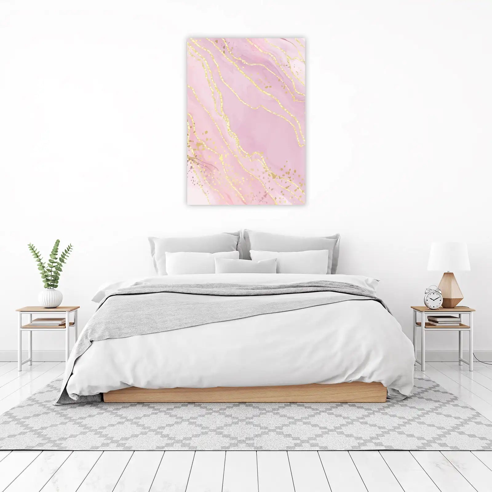 Elegant Pink & Gold Swirl Wall Art