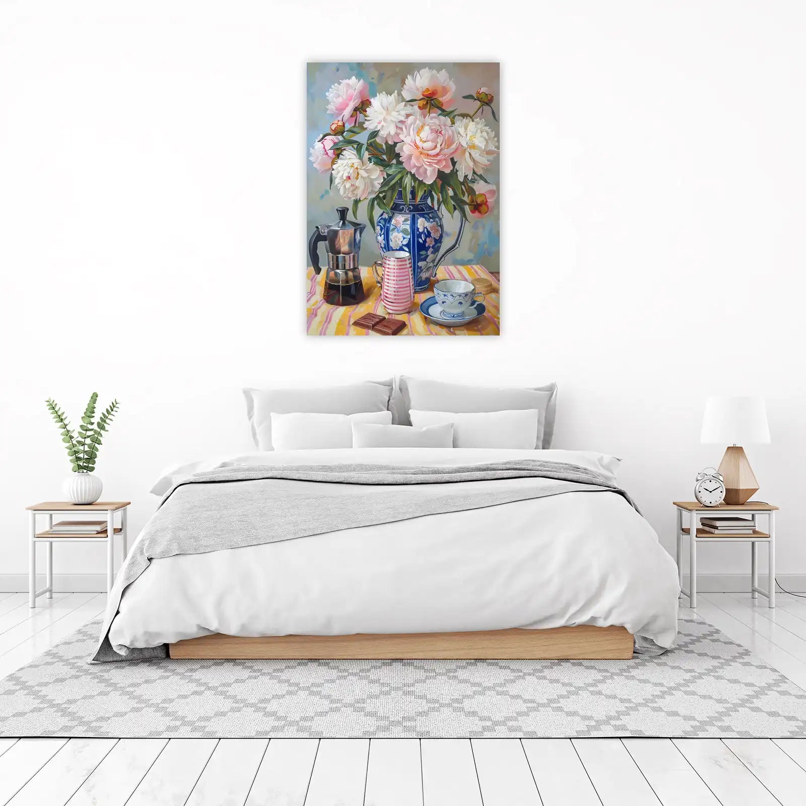 Peony Coffee Still Life Wall Art