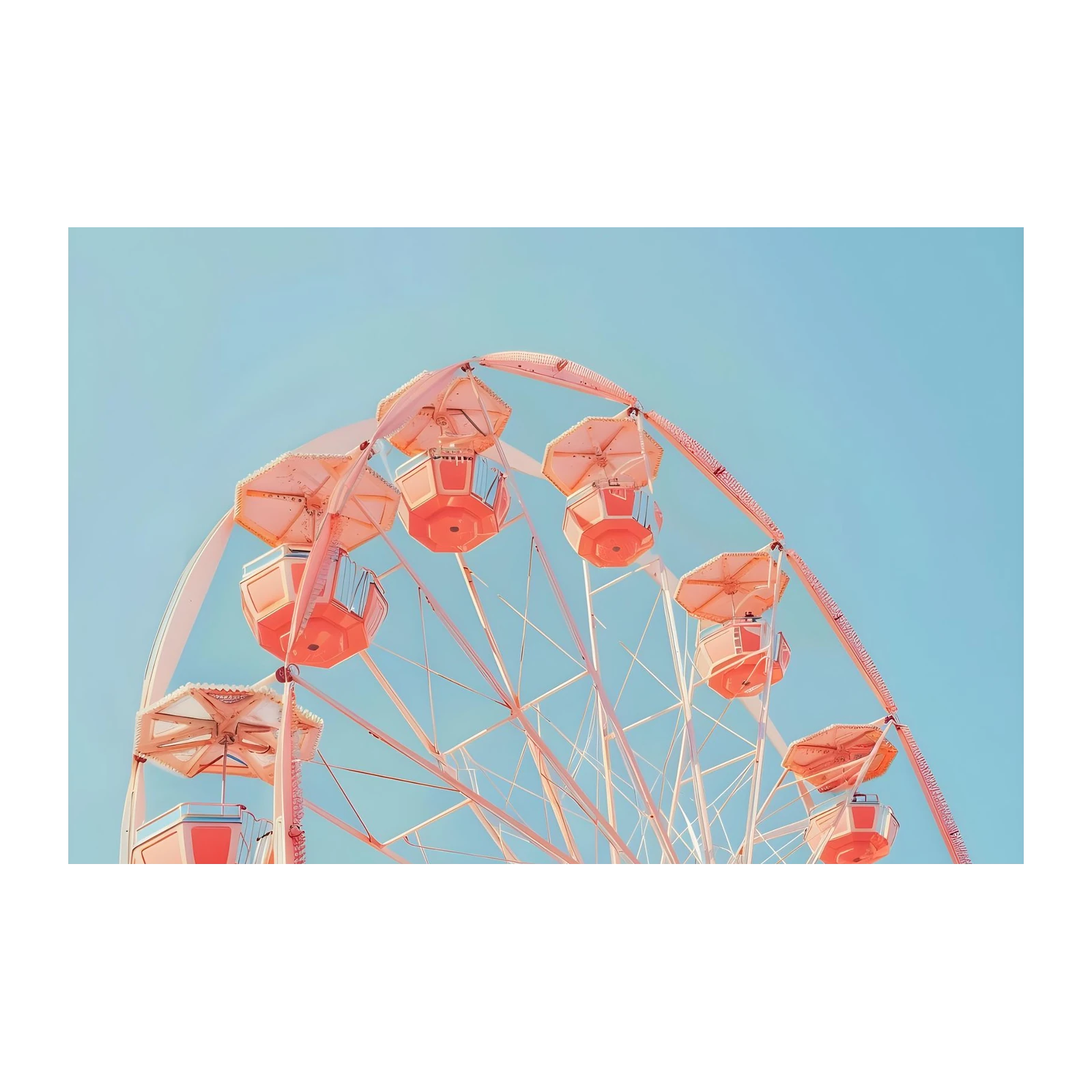 Retro Ferris Wheel Pastel Dreams Wall Art