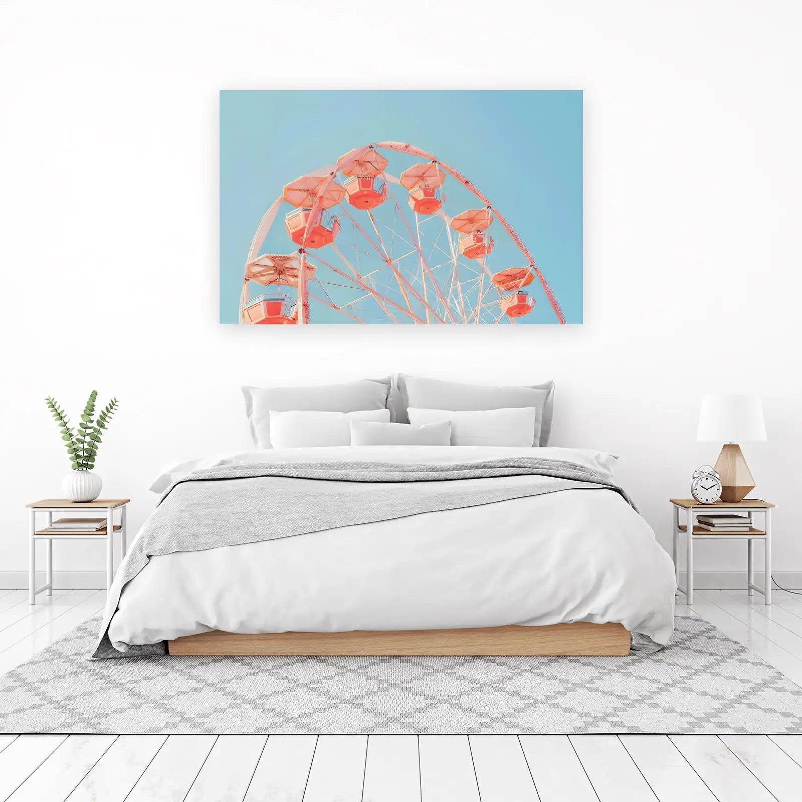 Retro Ferris Wheel Pastel Dreams Wall Art