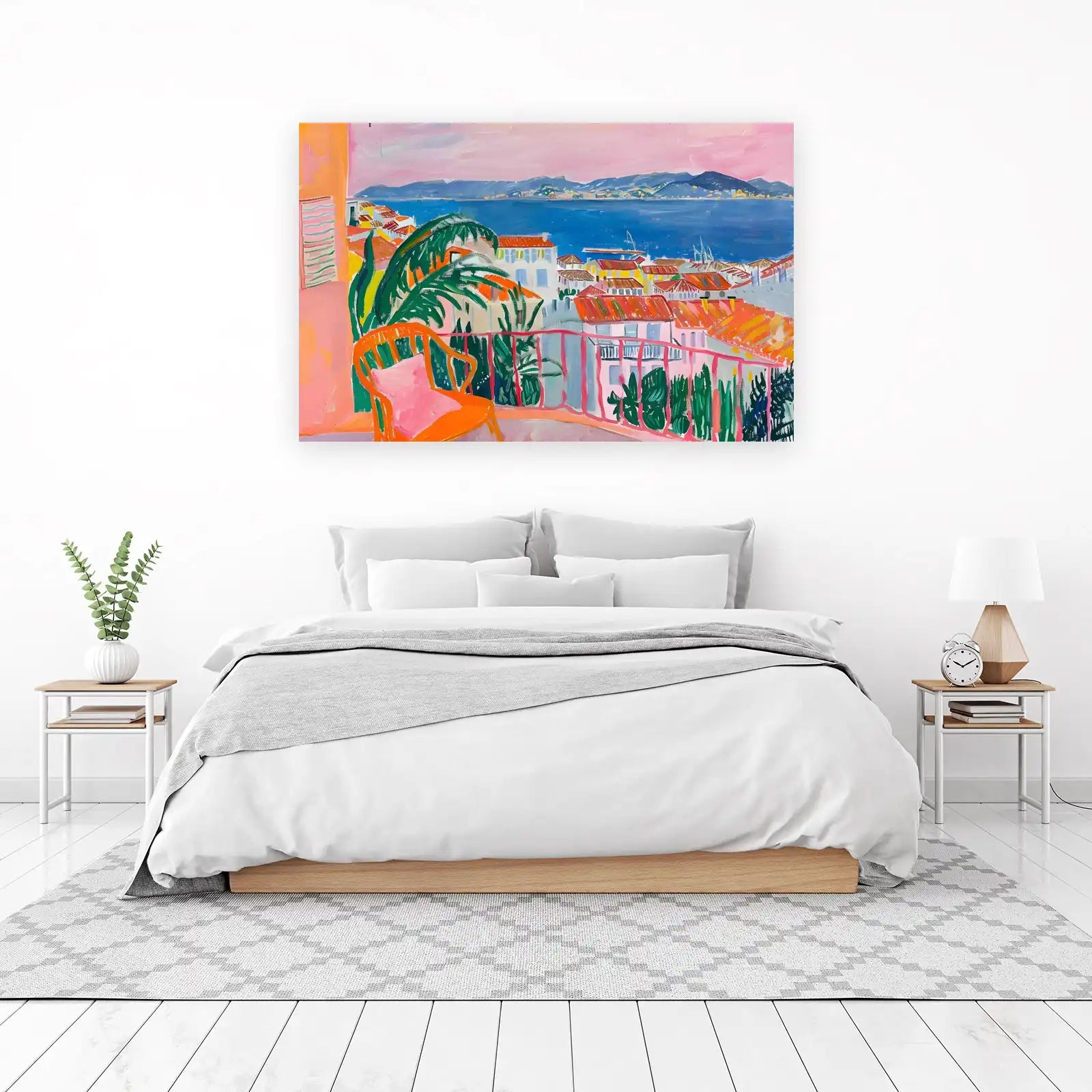 Vibrant French Riviera Balcony Wall Art