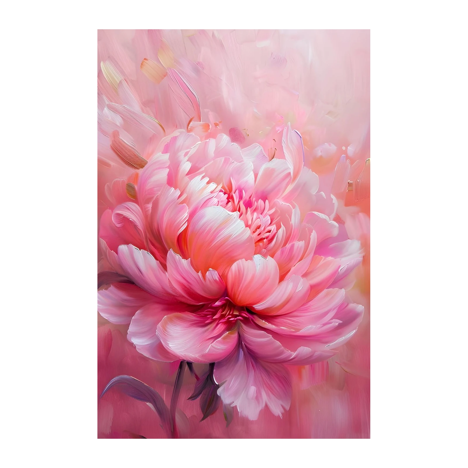 Elegant Pink Peony Floral Art Wall Art