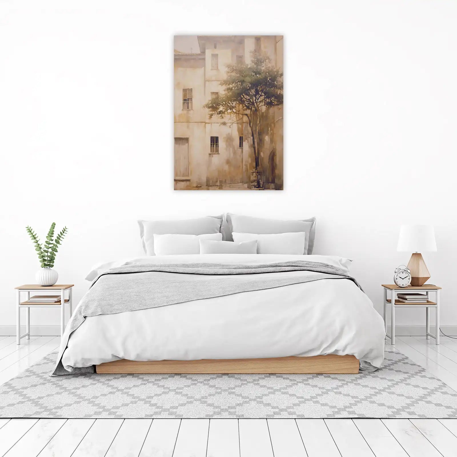 Serene Courtyard Tree Wall Art