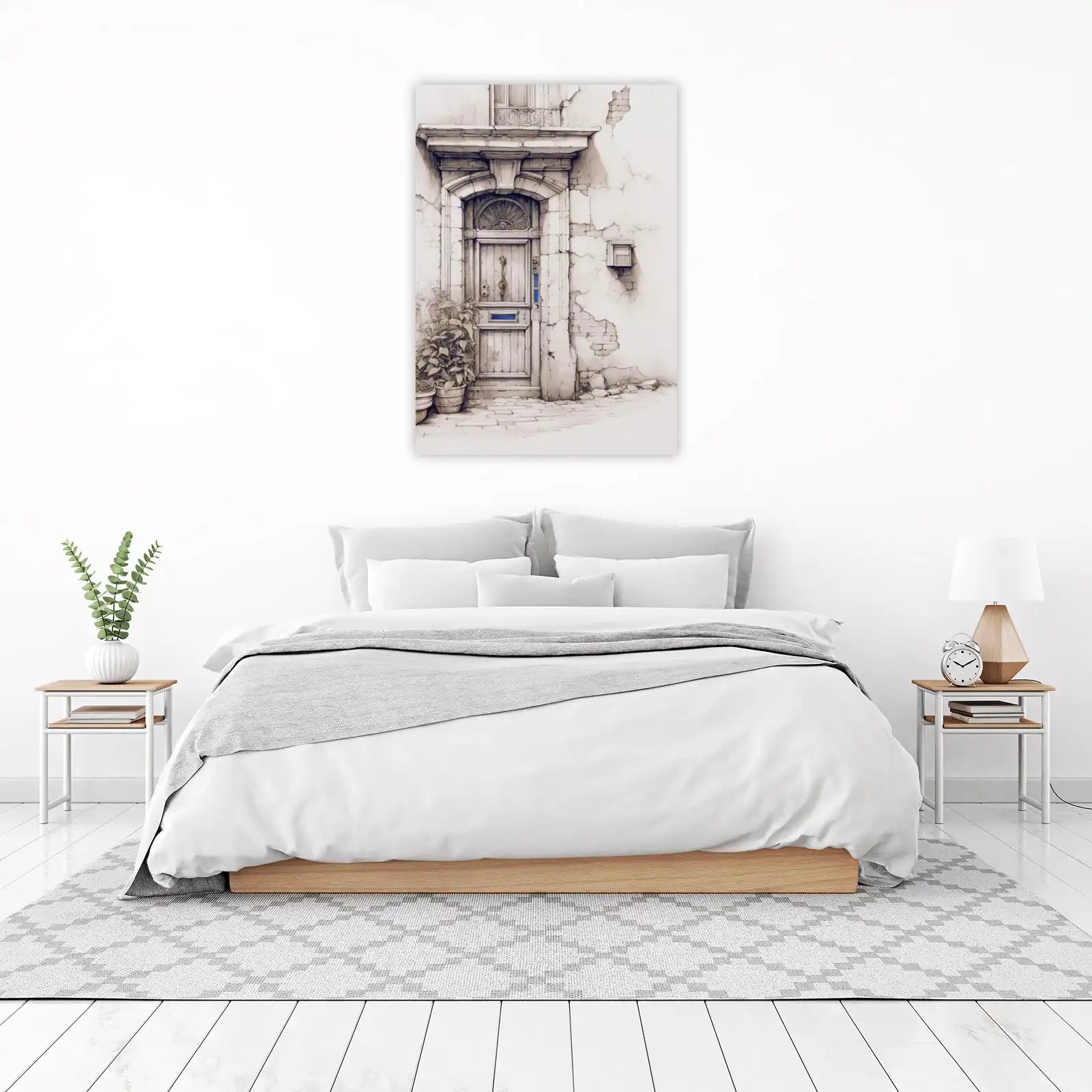 Vintage European Door Sketch Wall Art